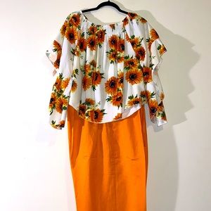 Linen Pants Set With Adjustable Off Shoulder Shirt